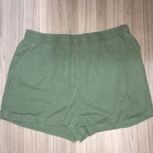 3X High Waisted Olive Shorts